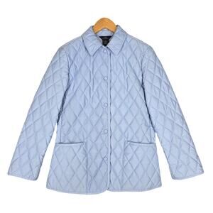 BROOKS BROTHERS 346 QUILTED JACKET – WOMEN’S SIZE 4 – LIGHT BLUE DIAMOND STITCH